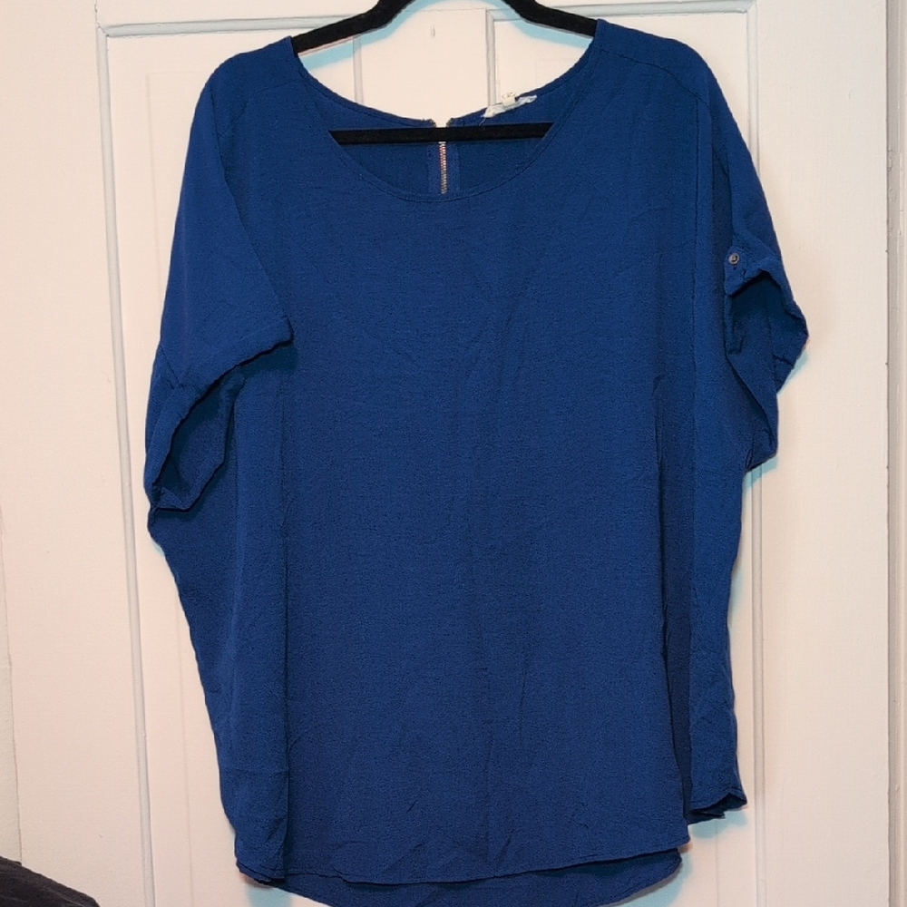 Maurices Blue Short Sleeve Blouse